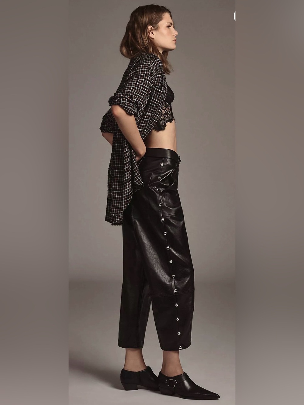 Anthropologie Vegan-Leather Utility Pants Sz 10T *NWT*